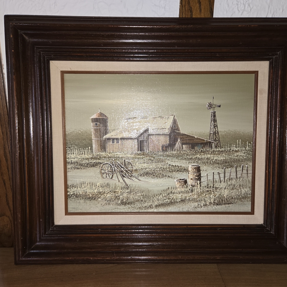 Rustic Farmhouse Landscape Framed Art